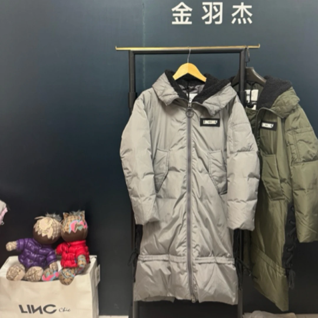 120斤以下1米55以上可拍金羽杰特惠长款羽绒服女士休闲时尚