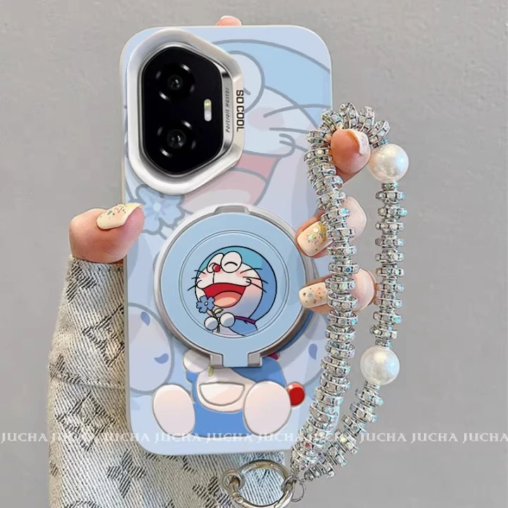 蓝色叮当适用荣耀magic8手机壳magic8pro支架400简约400pro新款