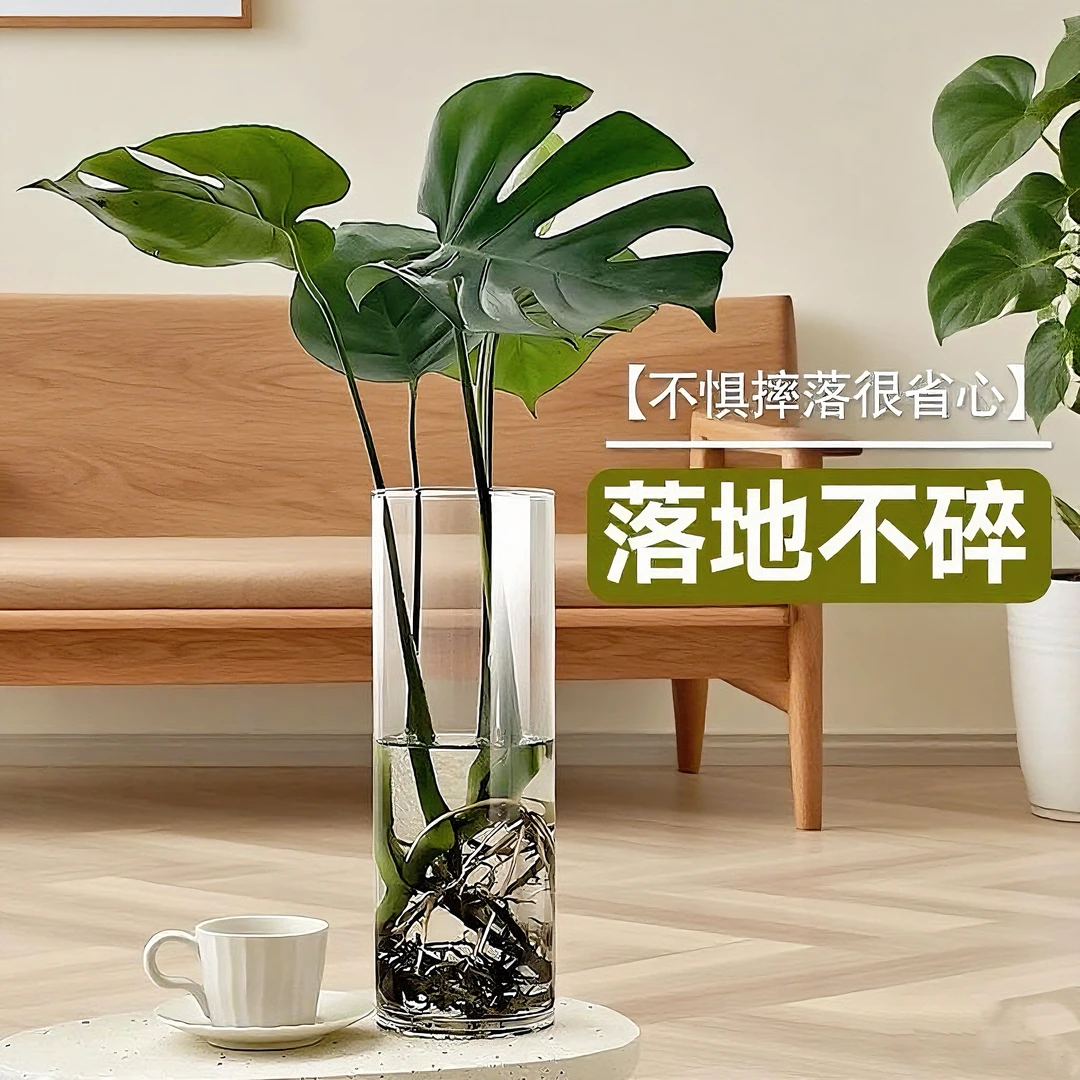 【春雨龟背专用花瓶】亚克力透明花瓶摆件水培家用高级落地花瓶