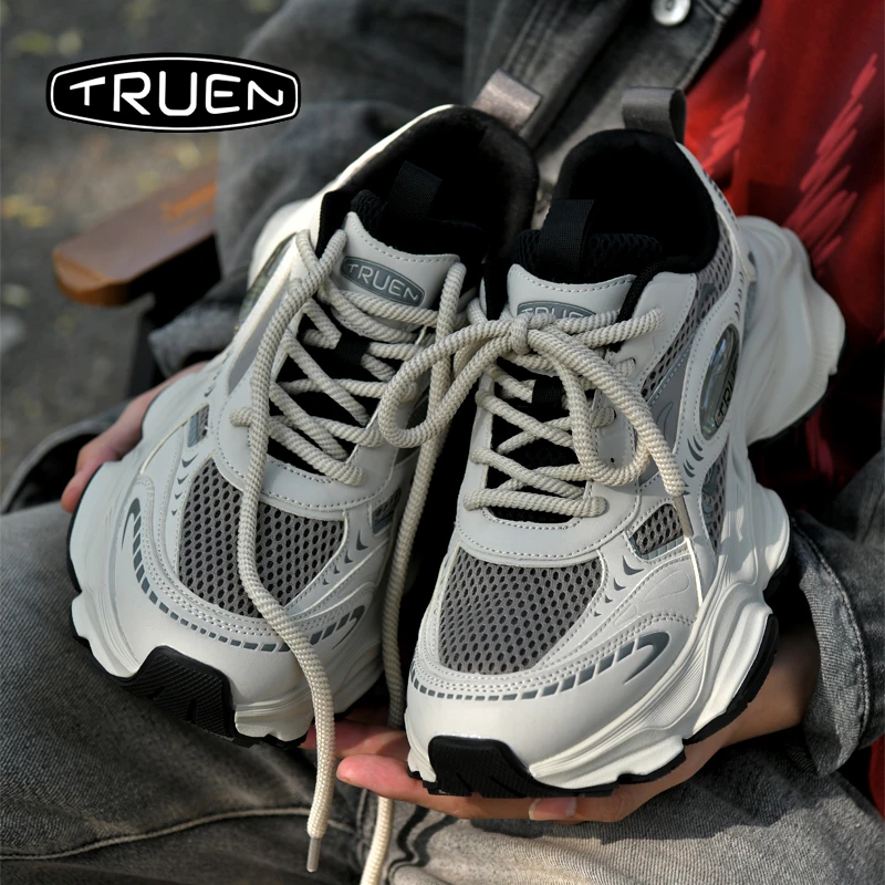 真恩老爹运动鞋男女同款潮牌增高厚底2025新款夏季一对超火男鞋