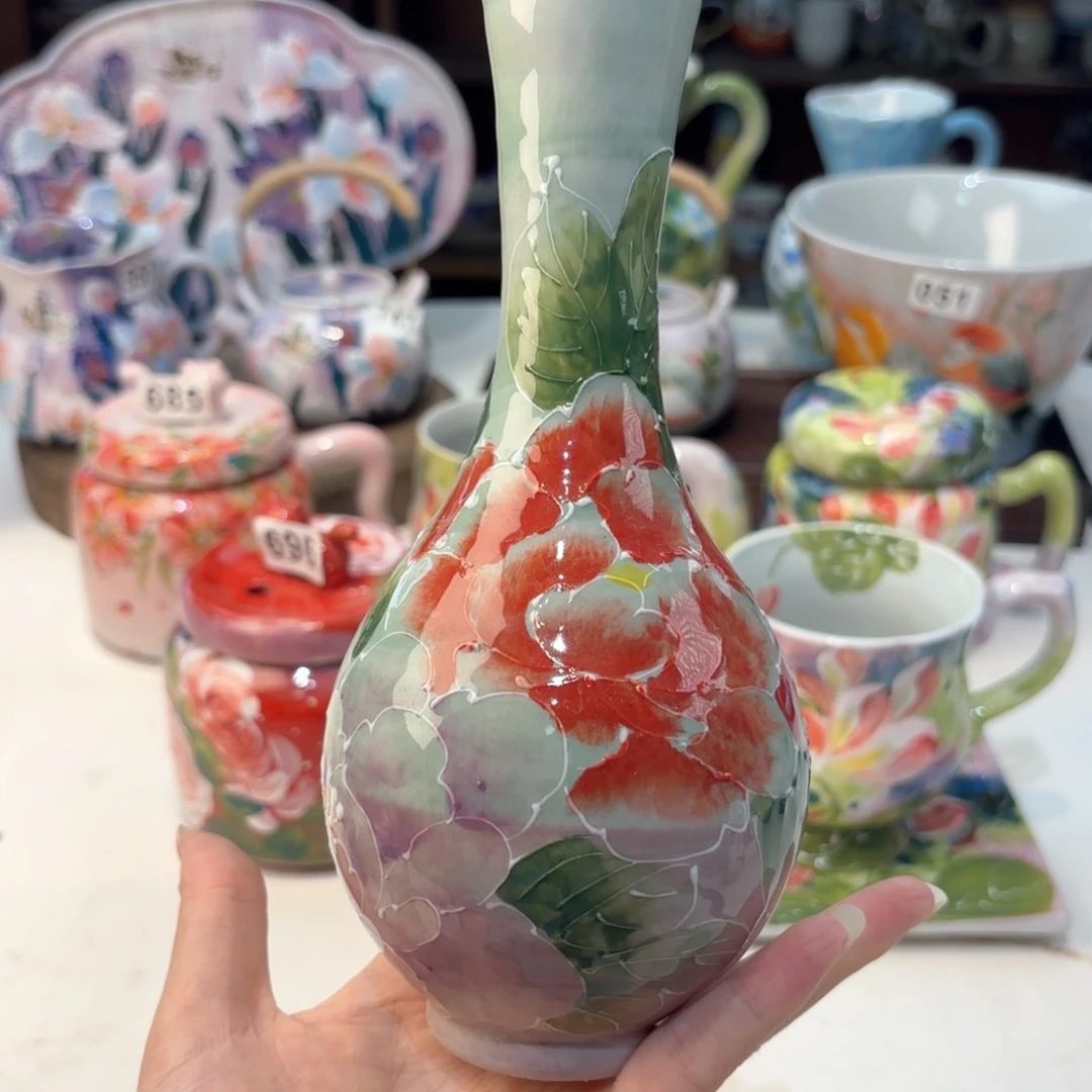 景德镇手绘高温釉下彩陶瓷茶具