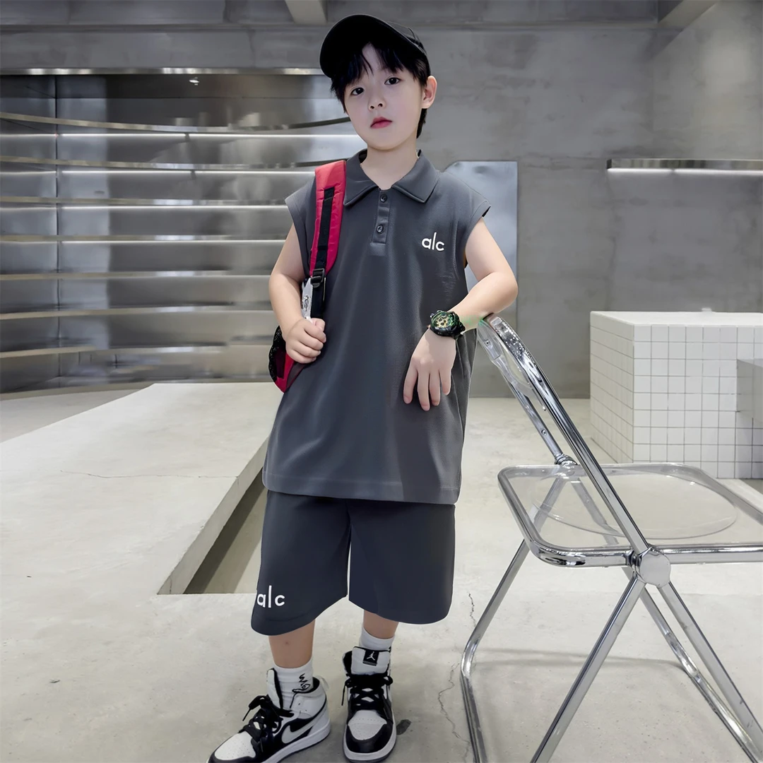 儿童装男童夏装无袖套装2025新款中大童夏季运动夏款速干帅气背心