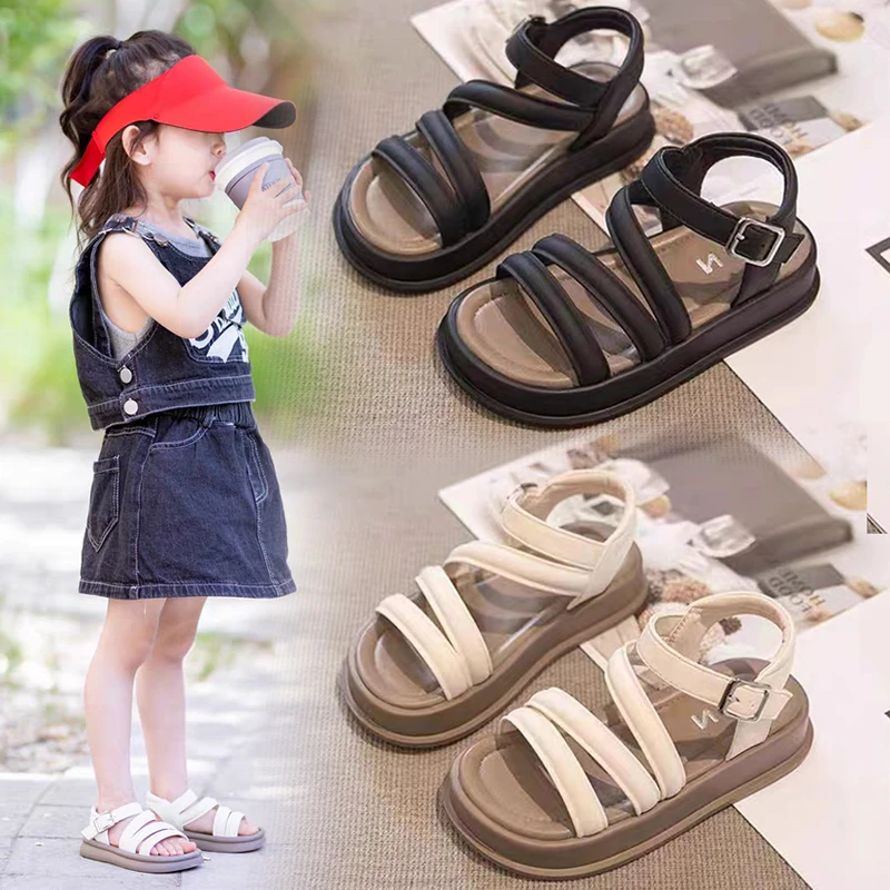 女童鞋凉鞋2025夏季新款儿童鞋子软底网红女孩罗马凉鞋夏款中大童