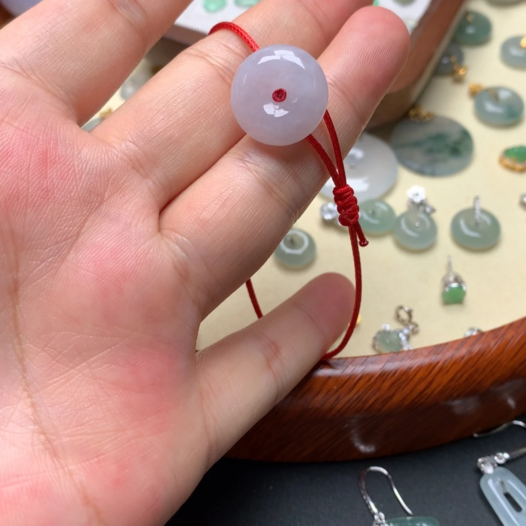翡翠未镶嵌耳饰翡翠红手绳随机发