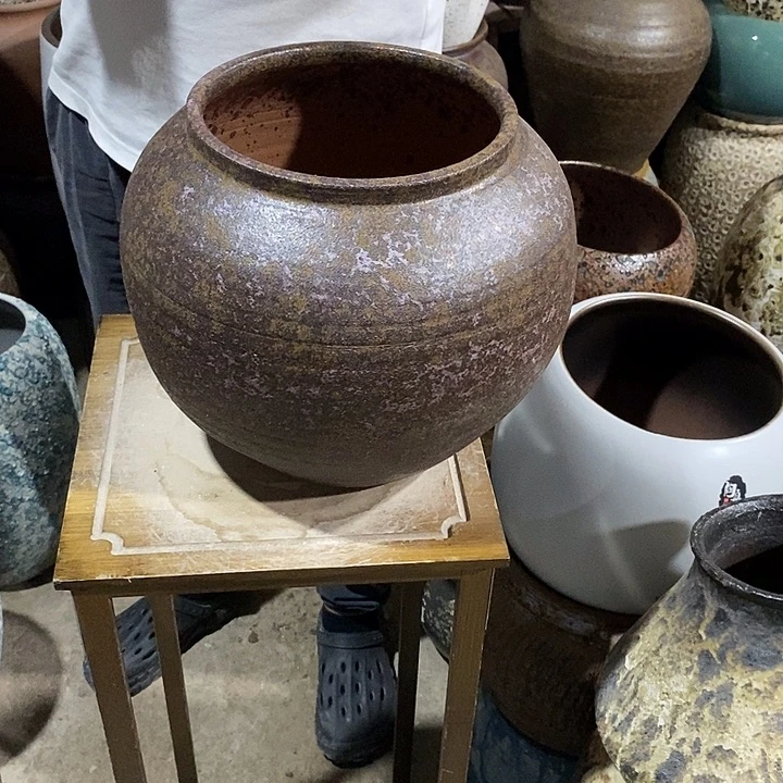 紫砂花盆口20高度27铁锈8888