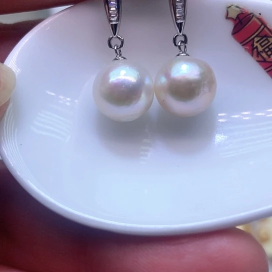 淡水珍珠耳饰银S925镶嵌