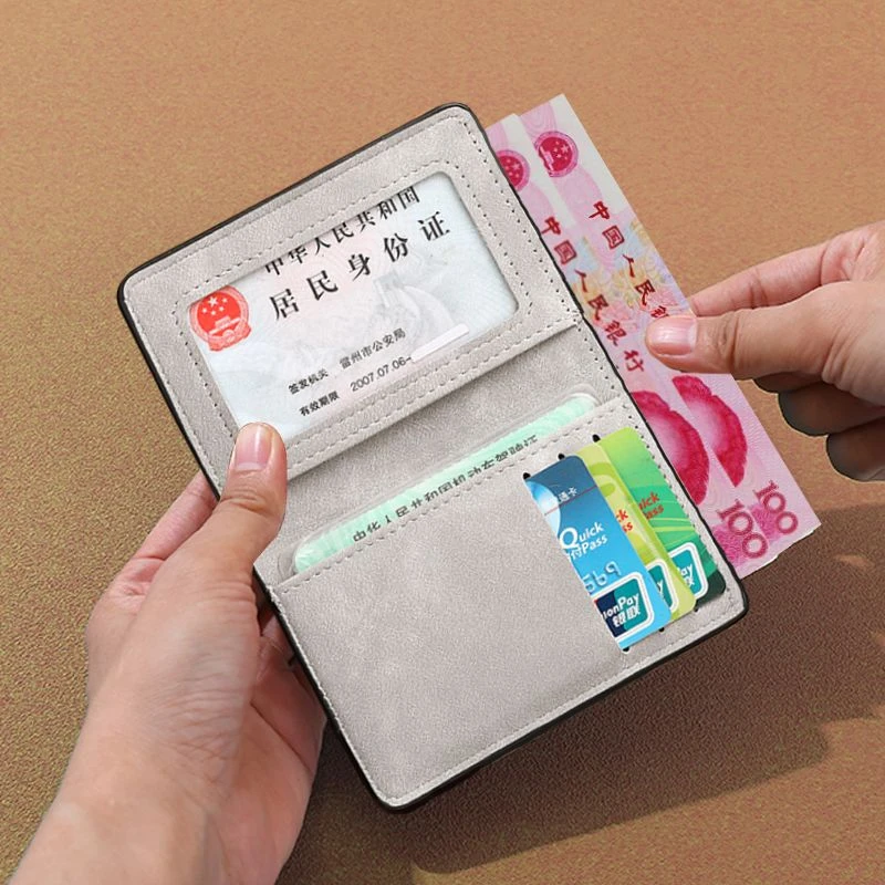 男士短款钱包2025新款简约驾驶证钱夹磨砂真皮质感卡包真软皮钱夹