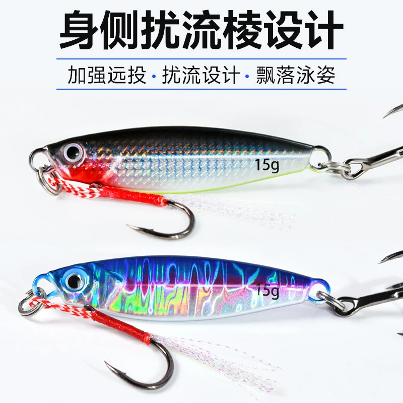 【新店福利】【包邮福利】飘落铁板路亚饵远投翘嘴路亚假饵套装海钓
