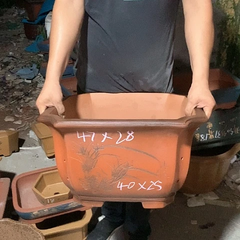 @***代紫砂花盆手工制作