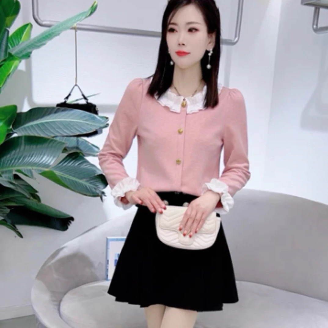 2025新款法式长袖蕾丝时尚气质百搭遮肚子减龄上衣