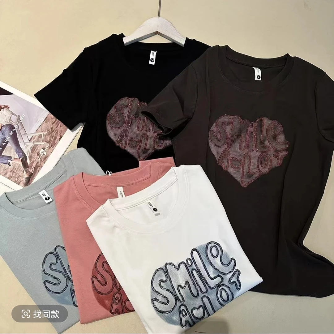 《姚家优麦汇》Y5811春夏款圆领设计感时尚百搭短袖显瘦上衣女