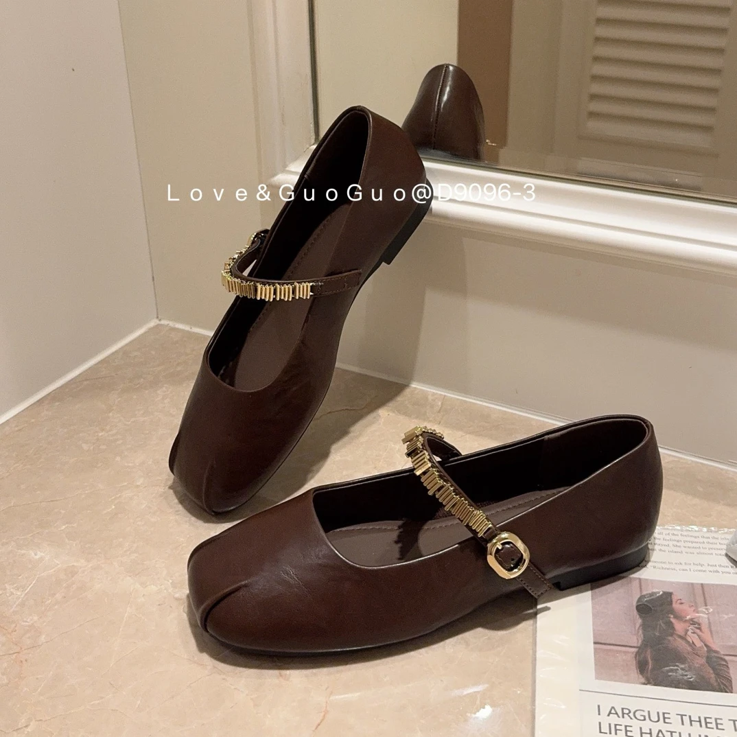 低跟浅口马丽珍修面皮秋季夏季轻便单鞋软底