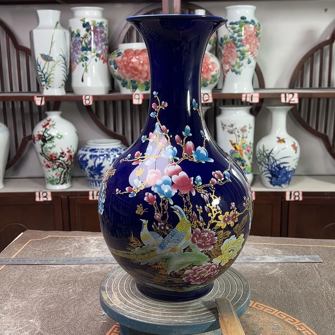 摆件陶景德镇陶瓷赏景泰蓝