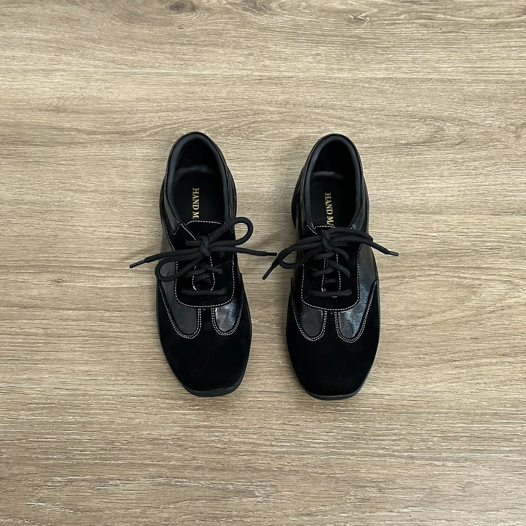 Dannyfrey早秋新款美拉德风运动休闲系带德训鞋女休闲百搭阿甘鞋