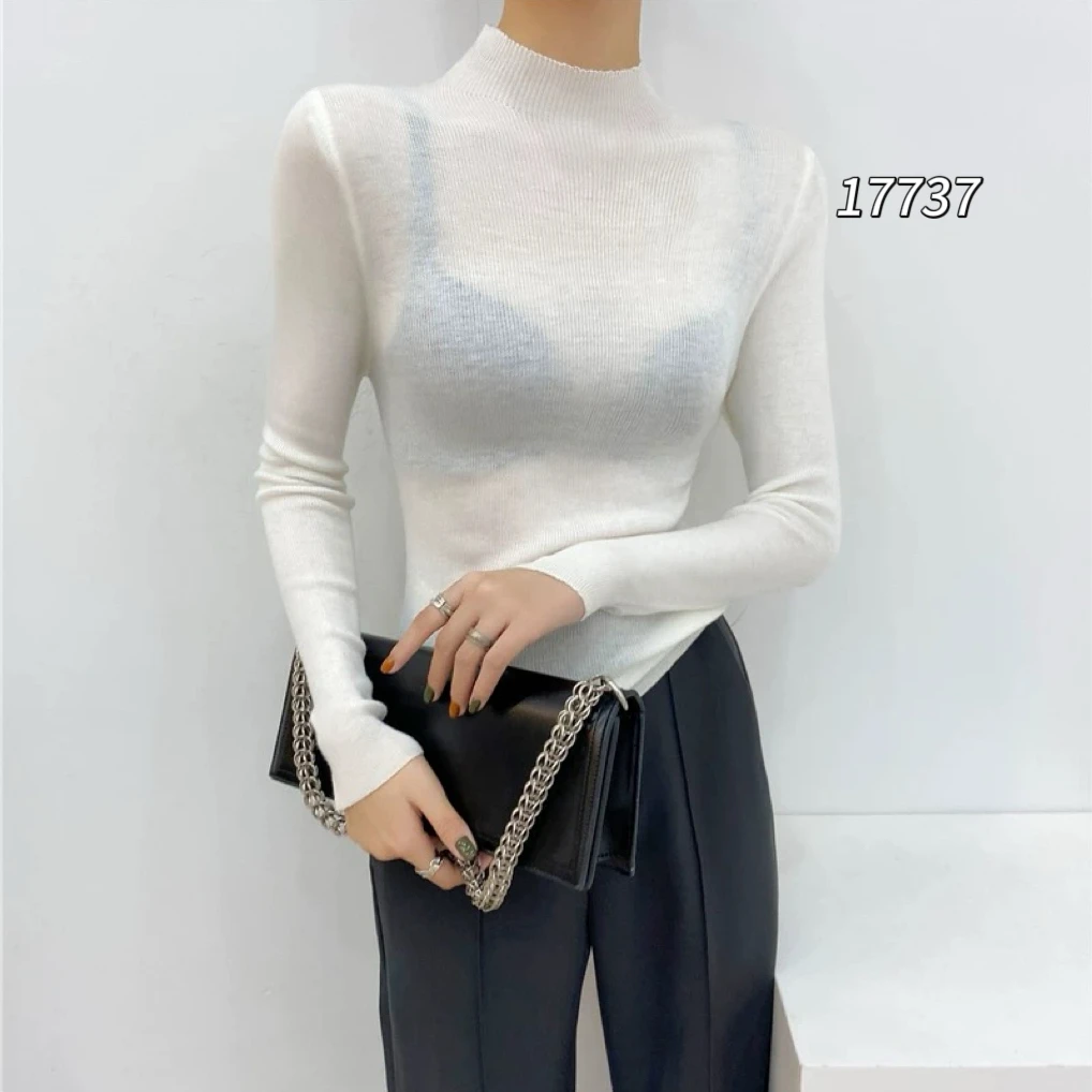 17737微透！CHUXUN（部无水洗唛介意慎拍)净版半高领长袖打底针织衫