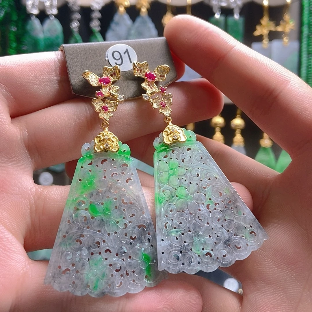 翡翠未镶嵌耳饰翡翠