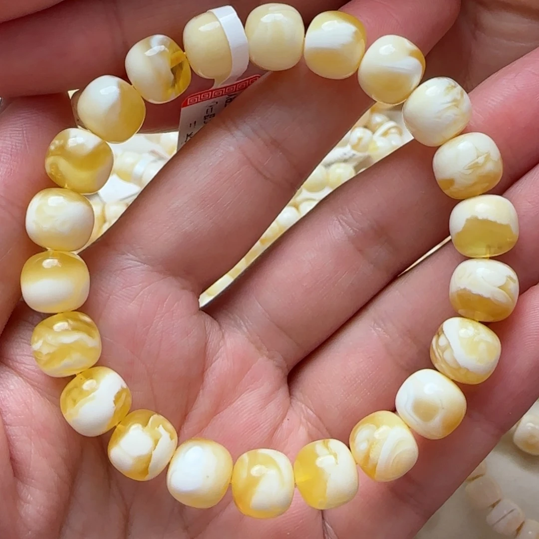 琥珀手链未镶嵌10m同料金瓷白来自