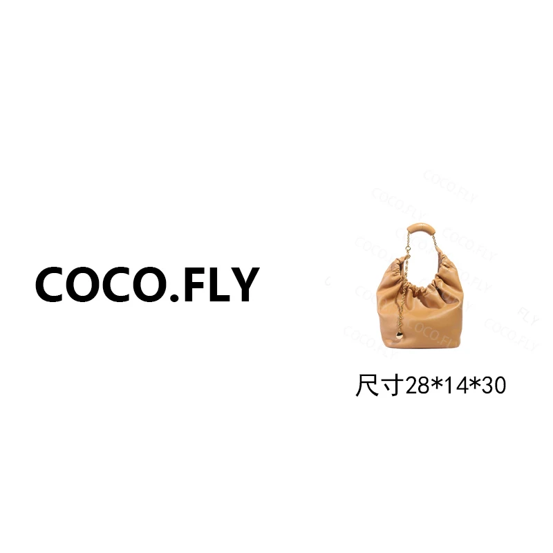 褶皱柔软手柄可调节磁扣单肩手提托特大号BK-1203-暖沙棕28*14*30