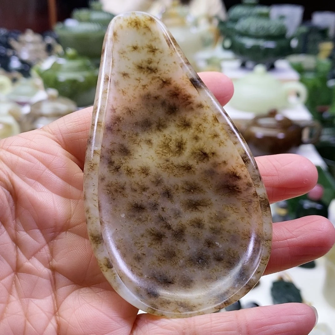 和田玉茶则未镶嵌
