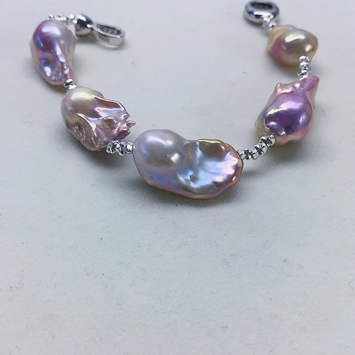 银S925镶嵌耳饰淡水珍珠