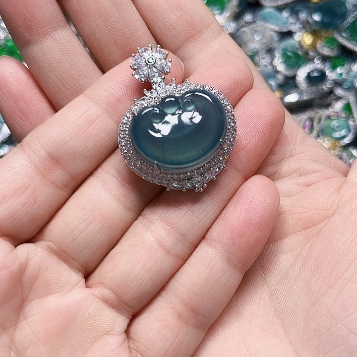 翡翠未镶嵌颈饰天然翡翠A货镶嵌