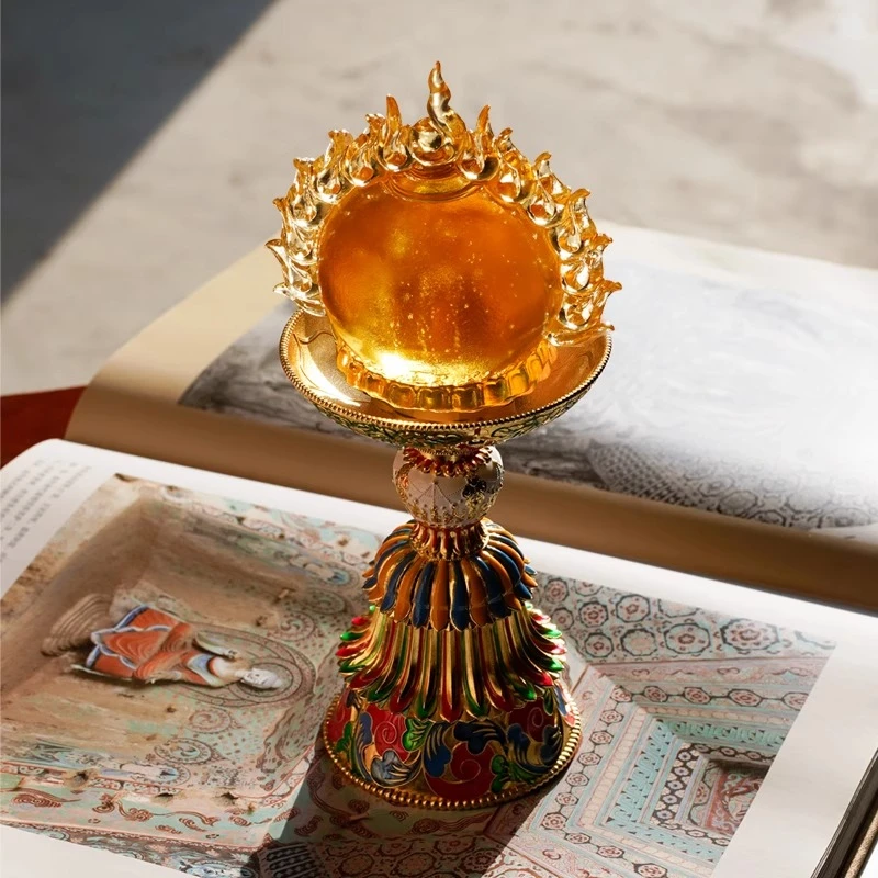 琉璃摩尼宝珠财神灯七彩莲花灯佛前供灯供佛灯插电充电led长明灯