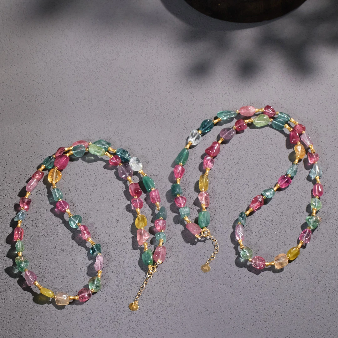 非遗好物分享【歪歪】彩虹*18K碧玺项链（多样性发一）XB-N9043