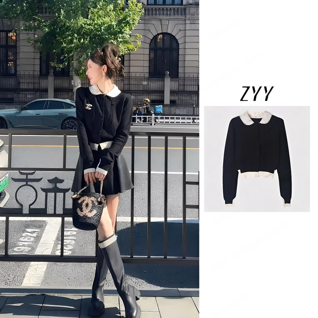 ZYY【云端织梦】2025S/S新品刺绣拼接针织开衫女X25QMZZS03005