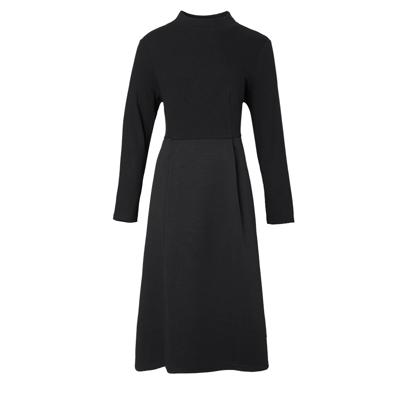 52490B大码女装2024秋冬时尚优雅气质休闲百搭显瘦高腰连衣裙