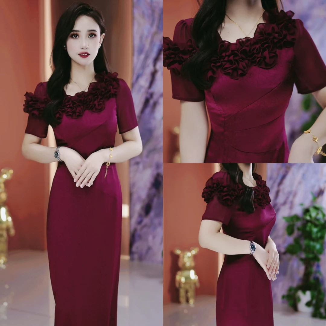 夏季时尚新款连衣裙2025夏季气质显瘦百搭收腰连衣裙YX25J750款