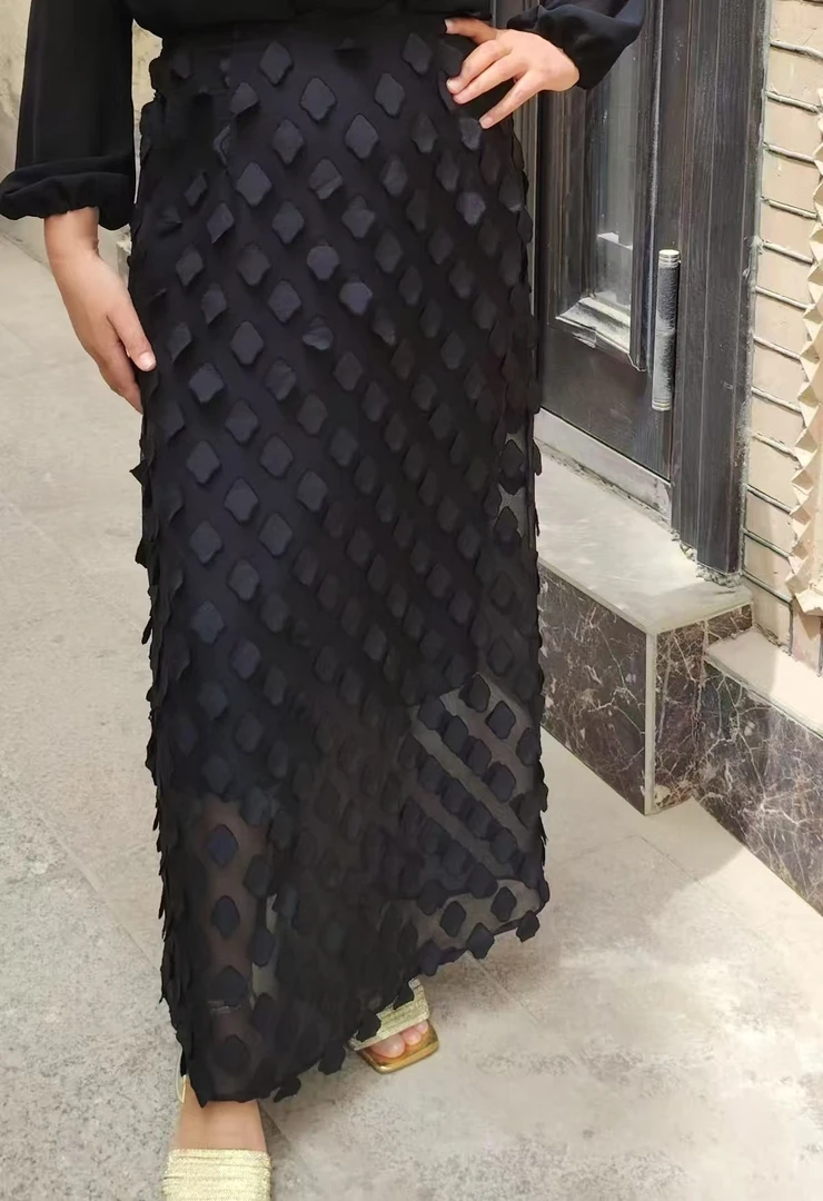 长款裙子女式黑裙子