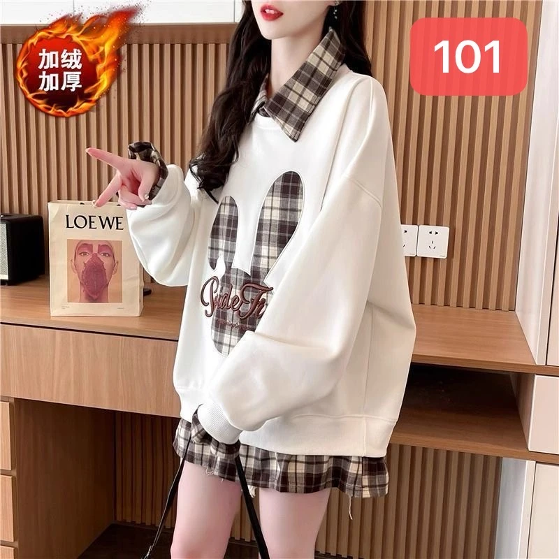 歌如虹品牌  潮流重工刺绣时尚（特定升级面料）加绒卫衣（101）