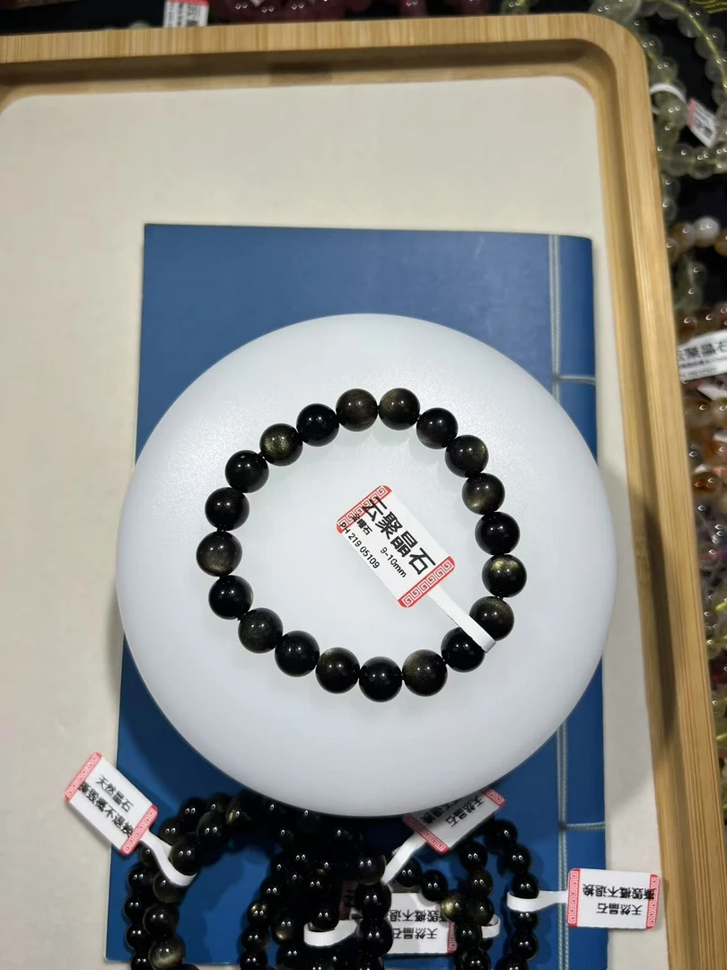 天然金曜石单圈手串金曜睛石手链男女同款时尚百搭精美