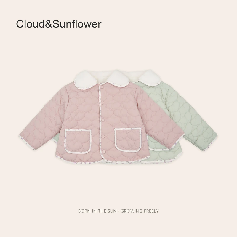 女童毛绒翻领爱心绫格冬季加厚棉服1113185