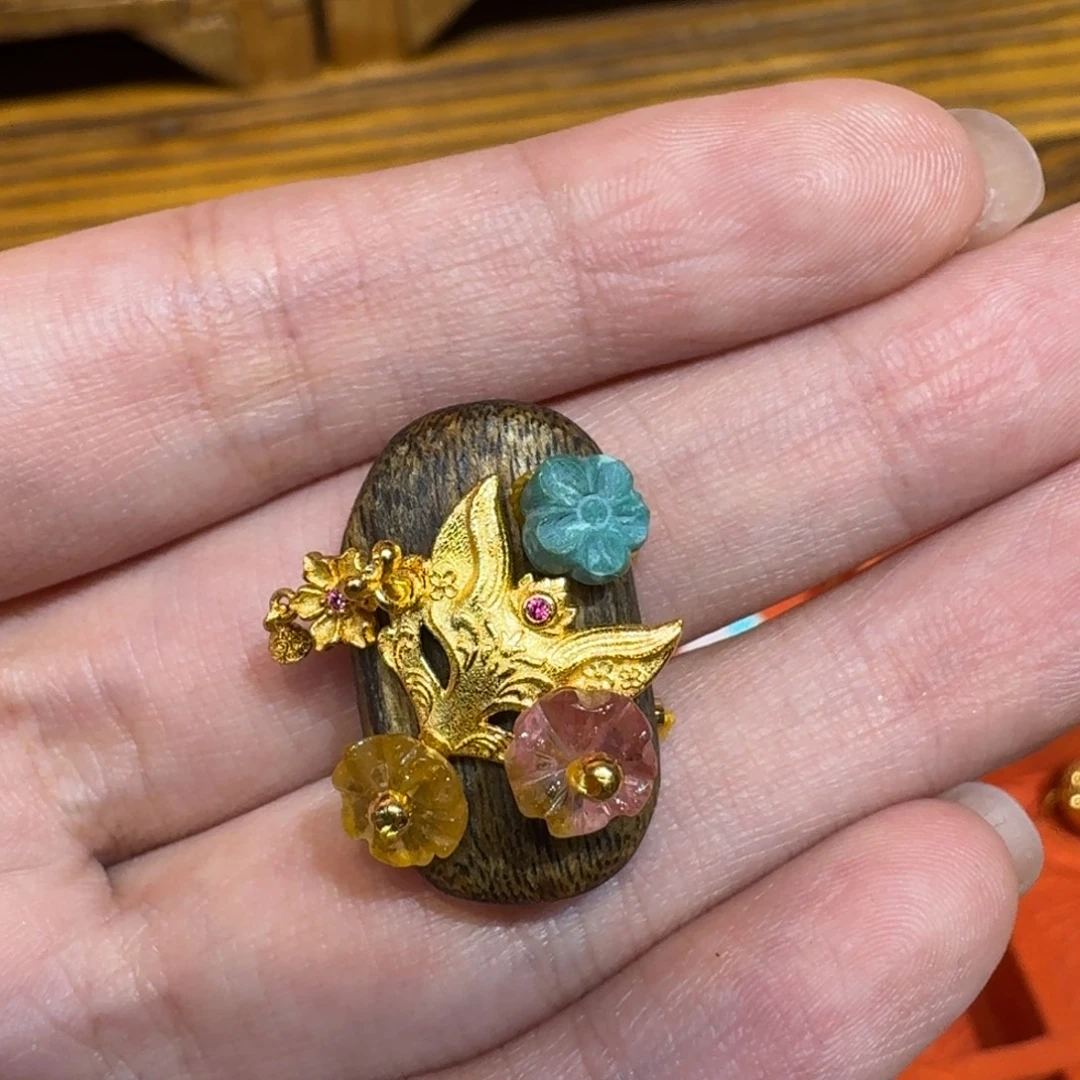 趁***酌绿松石银S925镶嵌凤九配饰