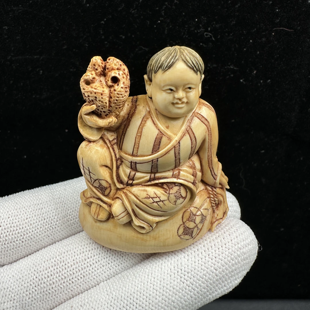 X8031天然猛犸牙回流老牙摆件44X51X20mm支持鉴定 假一罚四