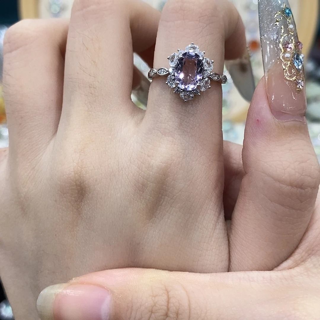 银S925镶嵌戒指紫晶