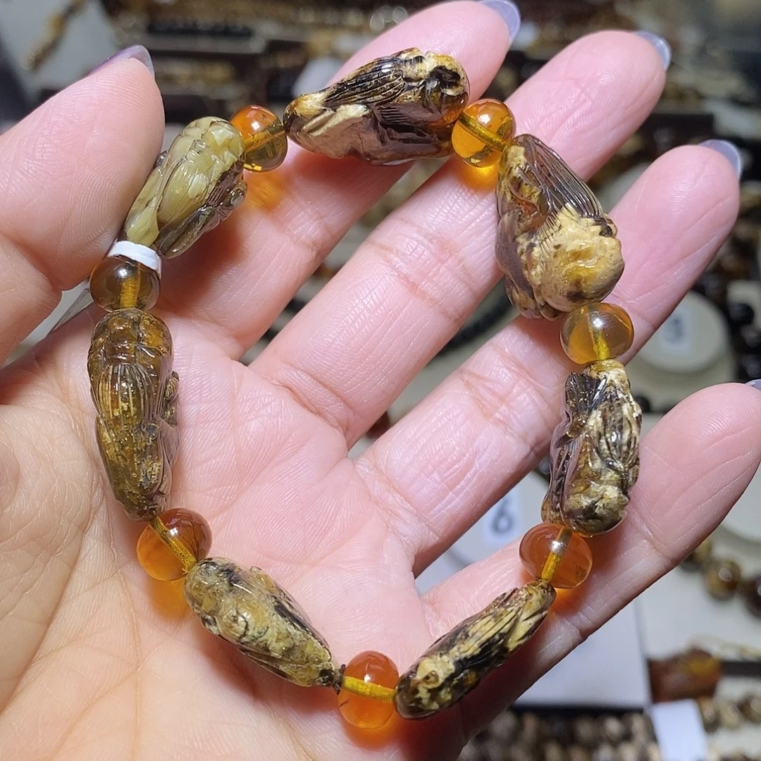 琥珀未镶嵌裸石花珀