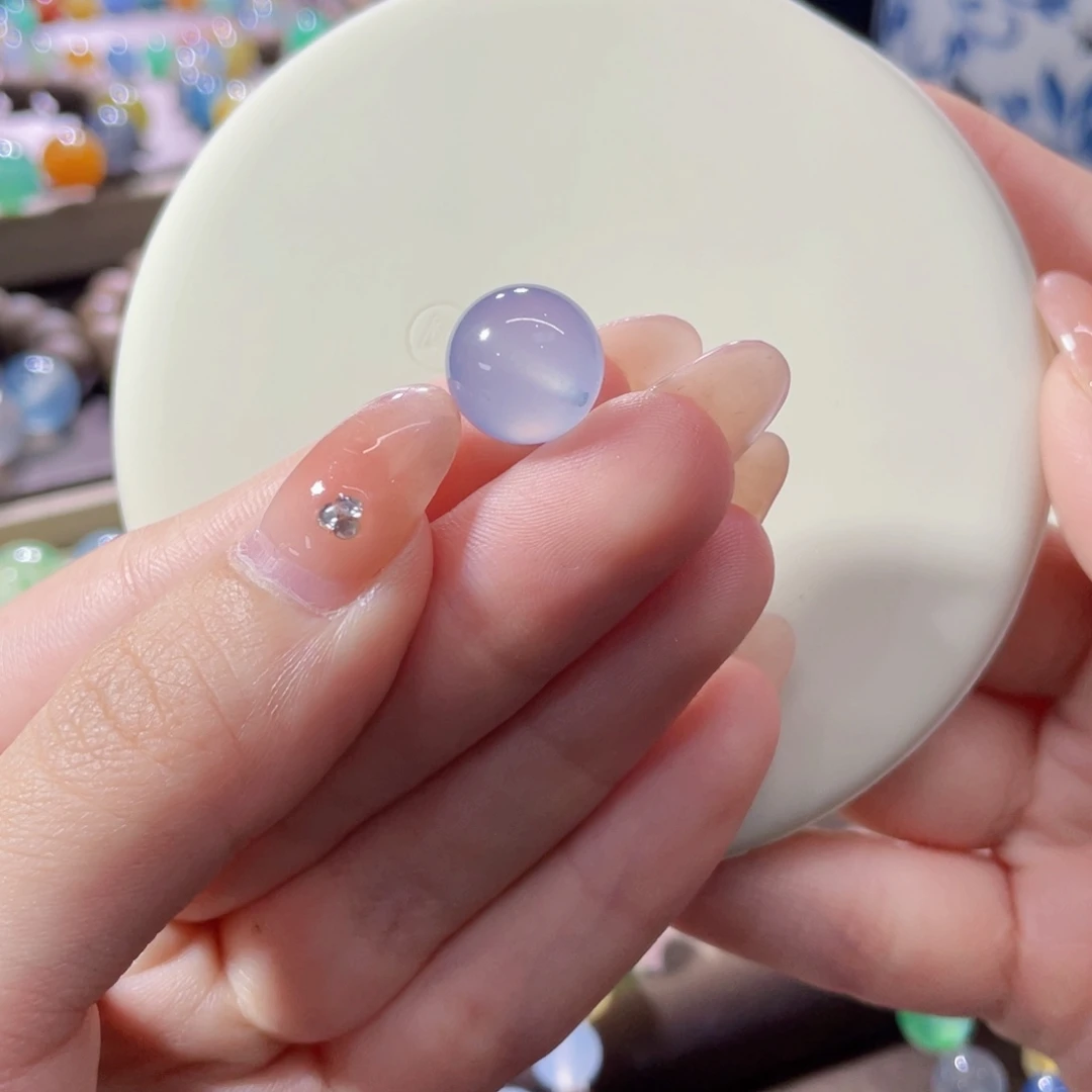 翡翠未镶嵌手链卡12.4高冰仙紫