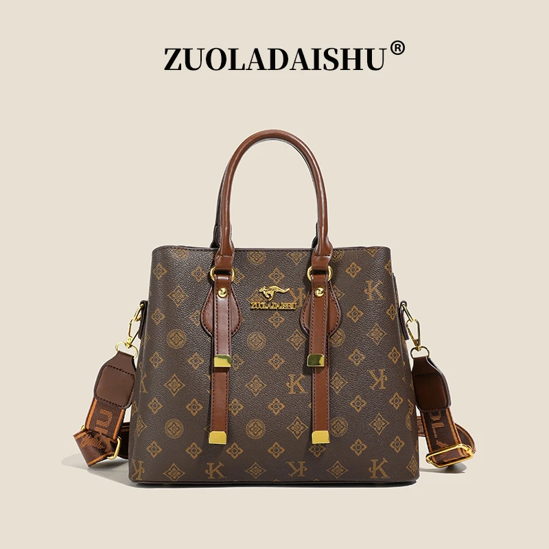 2025新款复古通勤手提包大容量百搭托特包气质轻奢单肩斜挎包女包