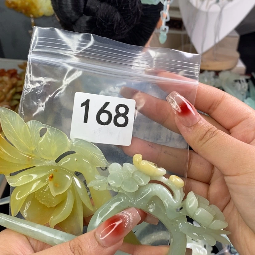 【闪购商品】岫玉发饰未镶嵌循****生