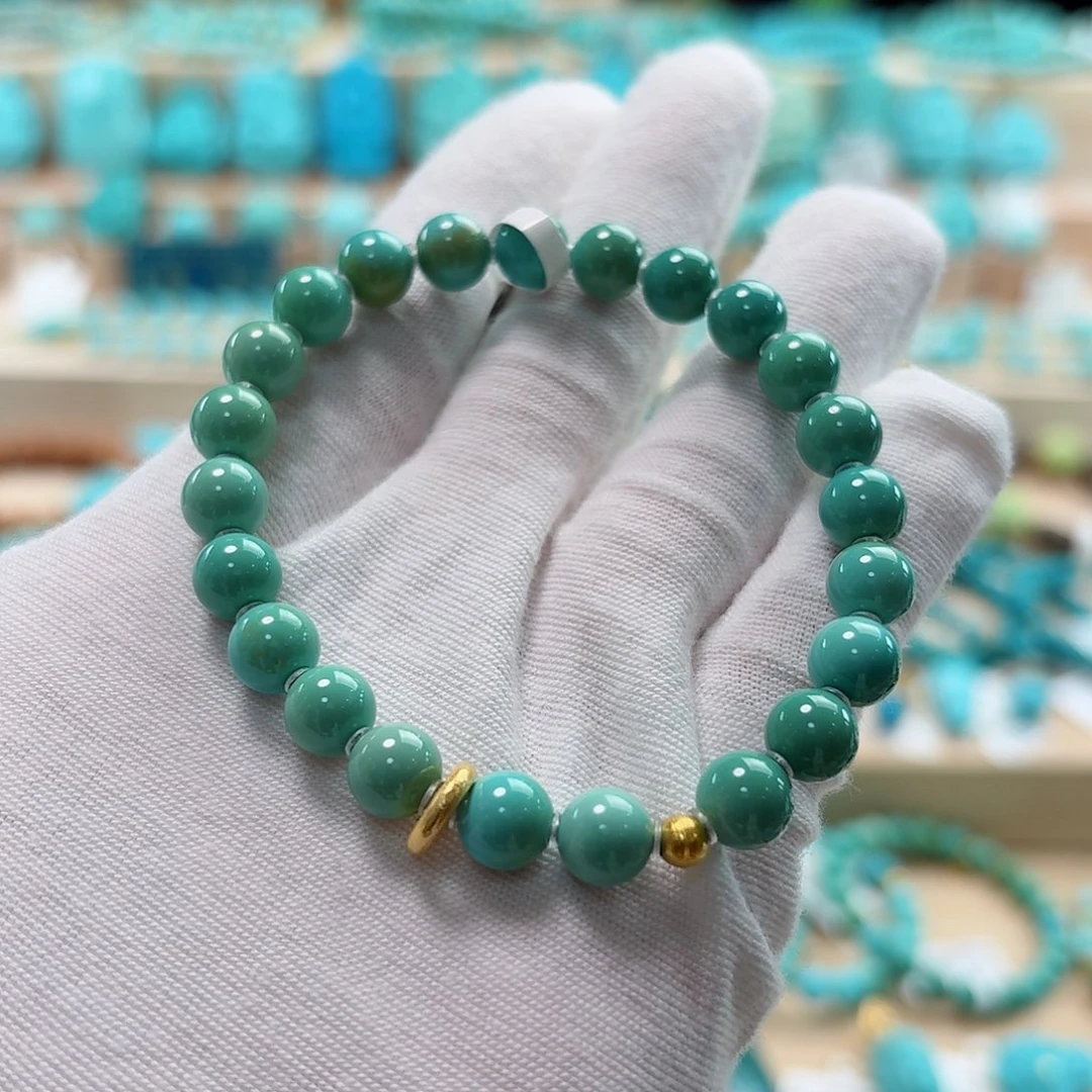 绿松石18K金镶嵌珠宝奇石