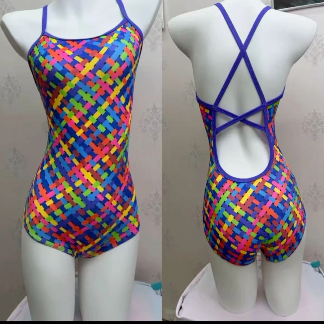 游泳馆训练专用竞速泳衣连体显瘦露背单层新款泳装