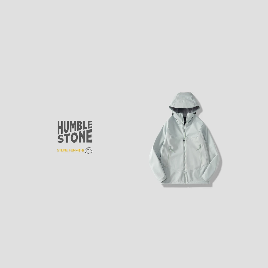 悍石 立体裁剪！户外软壳连帽冲锋夹克24188