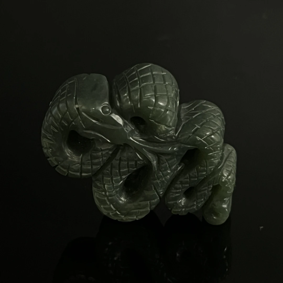 20世纪和田玉蛇型挂件/HY556398/金玉良缘/槐荫山房