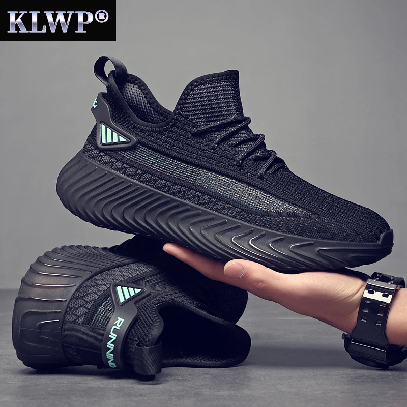 轻奢男鞋透气跑步鞋百搭潮流轻便旅游鞋男士飞织运动鞋子网面鞋