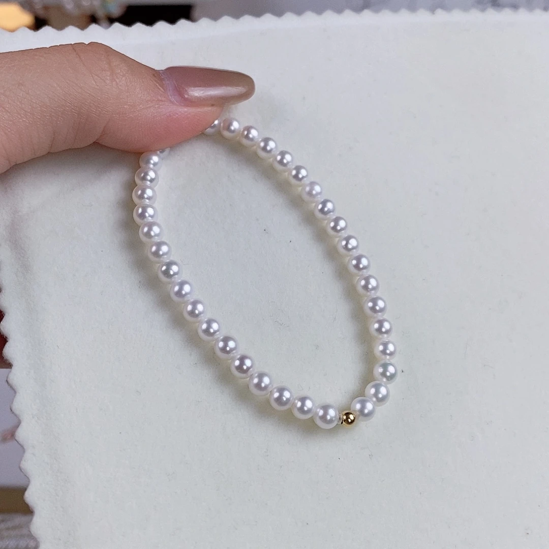 18K金镶嵌手绳淡水珍珠