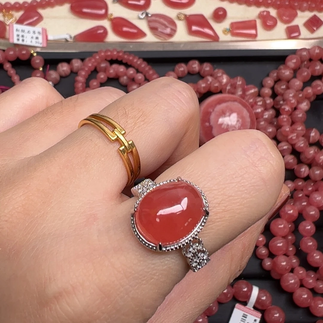 菱锰矿（红纹石）未镶嵌手绳