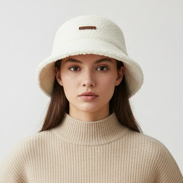 女士妈妈通勤出行时尚百搭内里柞蚕丝针织渔夫帽冬季帽子5D054