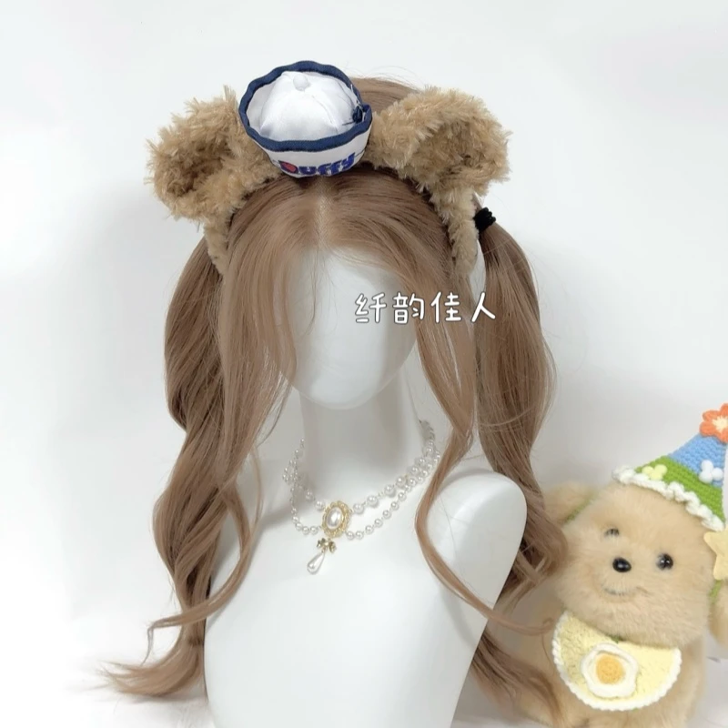 纤韵假发女日常香槟色韩系中分前额手钩蕾丝长卷发逼真整顶头套